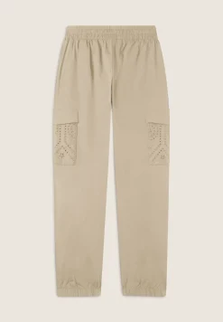 Freddy Pantaloni cargo in popeline con ricami Sangallo sulle tasche-Donna Pantaloni Sportivi|Tutti I Pantaloni