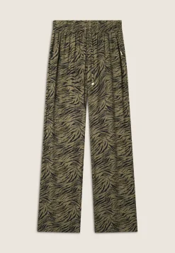 Freddy Pantaloni comfort in viscosa animalier con gamba ampia-Donna Pantaloni Sportivi|Tutti I Pantaloni