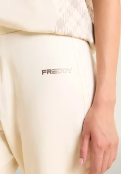 Freddy Pantaloni con fondo a costina e bande logate-Donna Pilates|Ginnastica