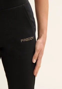 Freddy Pantaloni corsaro in jersey con logo perline-Donna Padel|Pilates