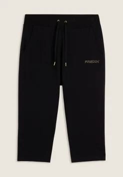 Freddy Pantaloni corsaro in jersey con logo perline-Donna Padel|Pilates
