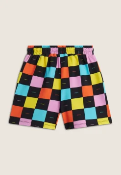 Freddy Pantaloni Corti Bambina con Fantasia a Scacchi Colorati- Shorts