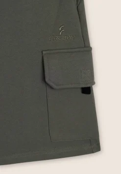 Freddy Pantaloni corti in Cotone con Tasca Cargo singola-Uomo Shorts E Bermuda