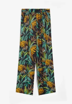 Freddy Pantaloni culotte gamba ampia in viscosa stampa tropical-Donna Pantaloni Sportivi|Tutti I Pantaloni