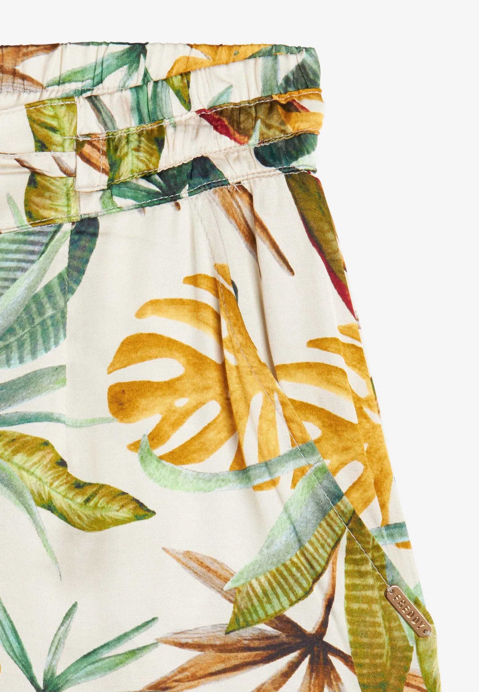 Freddy Pantaloni culotte gamba ampia in viscosa stampa tropical-Donna Pantaloni Sportivi|Tutti I Pantaloni