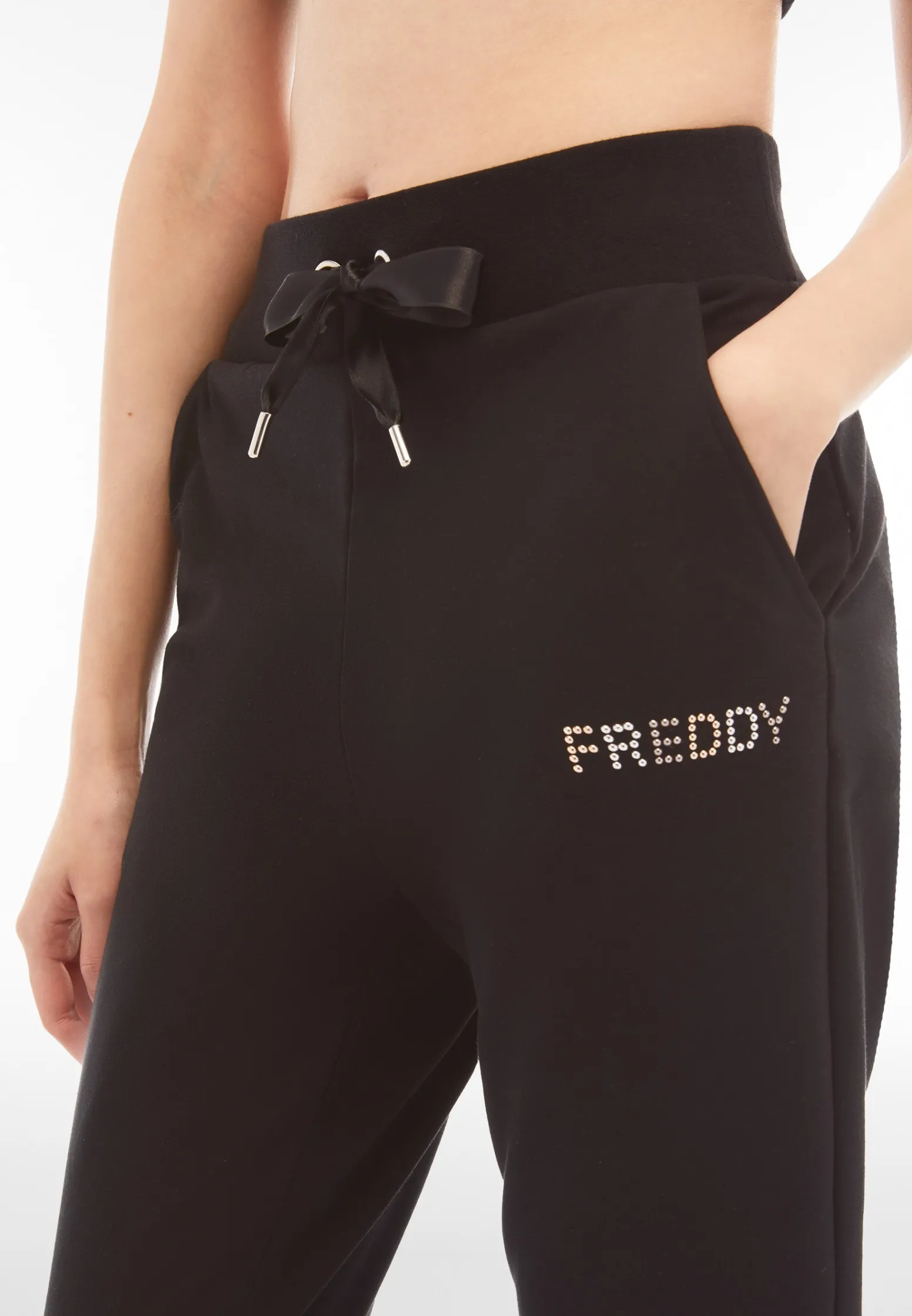 Freddy Pantaloni donna in french terry modal con fondo a polsino-Donna Ginnastica|Pantaloni Sportivi