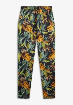 Freddy Pantaloni donna in satin di viscosa a fantasia tropical-Donna Tutti I Pantaloni|Pantaloni Sportivi