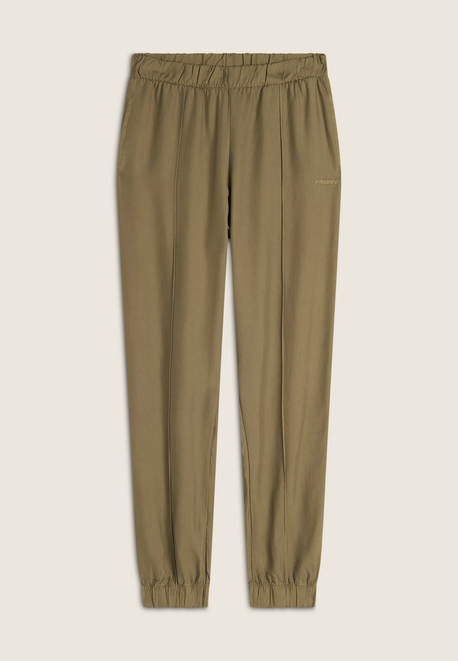 Freddy Pantaloni donna in twill lyocell con impuntura centrale-Donna Pantaloni Sportivi|Tutti I Pantaloni