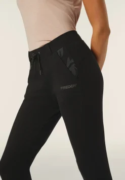 Freddy Pantaloni donna slim fit in felpa con apertura sul fondo-Donna Pilates|Ginnastica