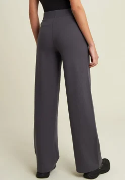 Freddy Pantaloni donna wide leg con dettagli micro-trecce-Donna Pantaloni Sportivi