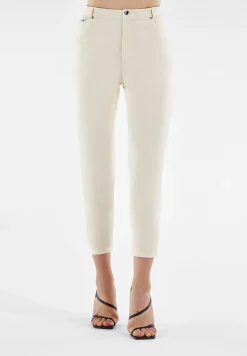 Freddy Pantaloni BLACK 7/8 vita alta tessuto navetta beige-Donna Jeans E Pantaloni|Tutti I Pantaloni