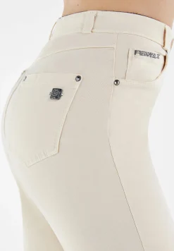 Freddy Pantaloni BLACK 7/8 vita alta tessuto navetta beige-Donna Jeans E Pantaloni|Tutti I Pantaloni
