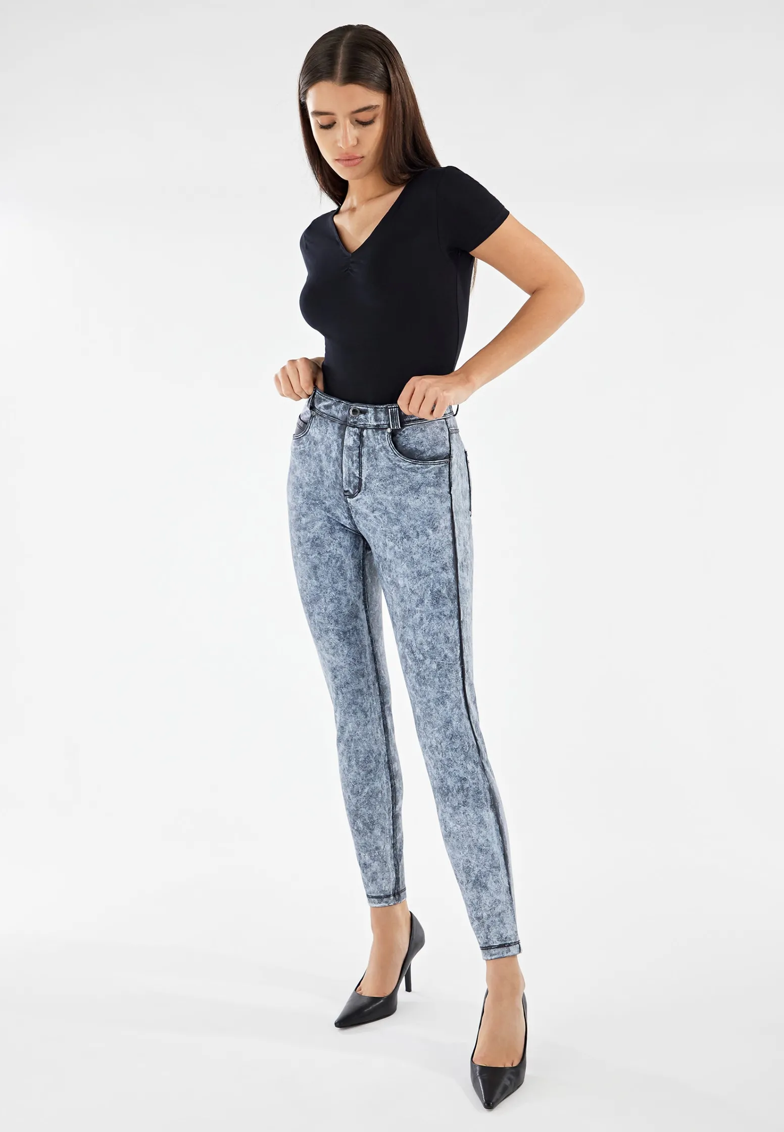Freddy Pantaloni BLACK skinny in similpelle effetto used-Donna Jeans E Pantaloni|Tutti I Pantaloni
