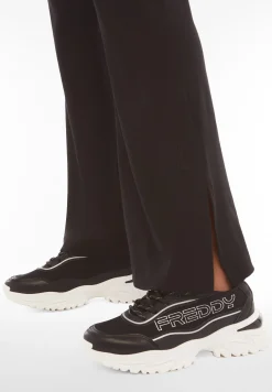 Freddy Pantaloni in costina dal fondo flare con spacchi laterali-Donna Pantaloni Sportivi|Tutti I Pantaloni