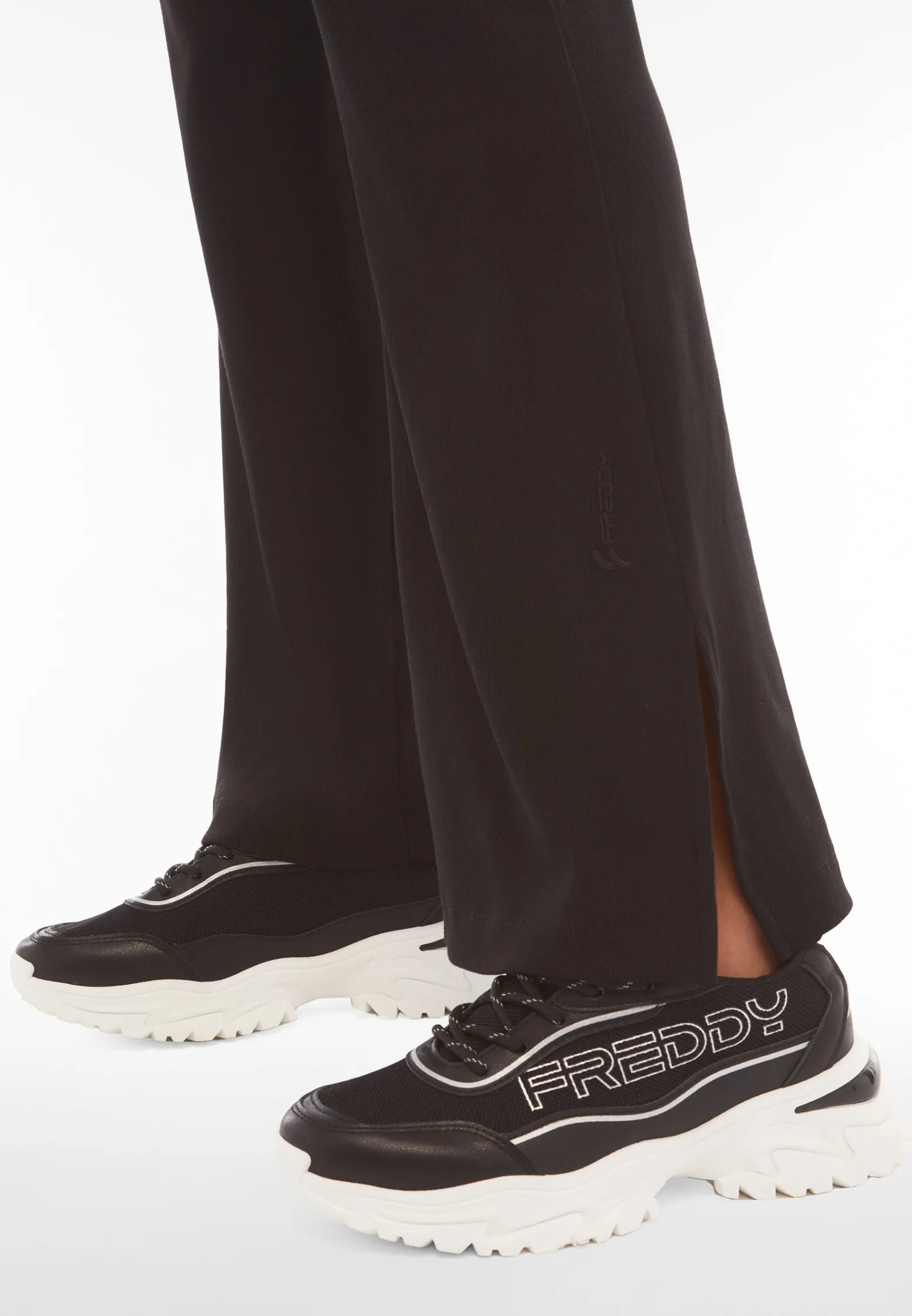 Freddy Pantaloni in costina dal fondo flare con spacchi laterali-Donna Pantaloni Sportivi|Tutti I Pantaloni