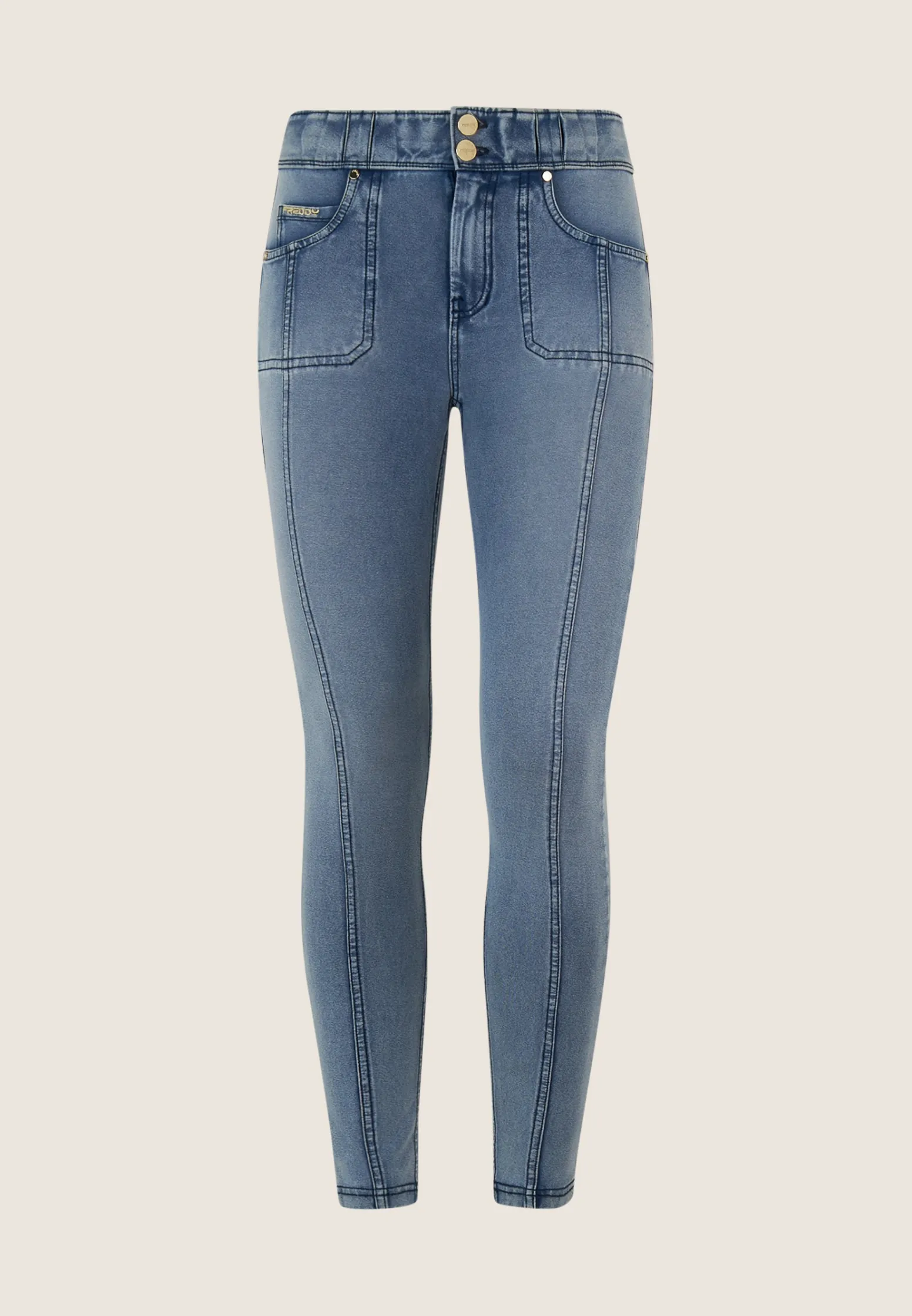 Freddy Pantaloni in jersey denim vita media con cucitura decorativa-Donna Jeans E Pantaloni|Tutti I Pantaloni