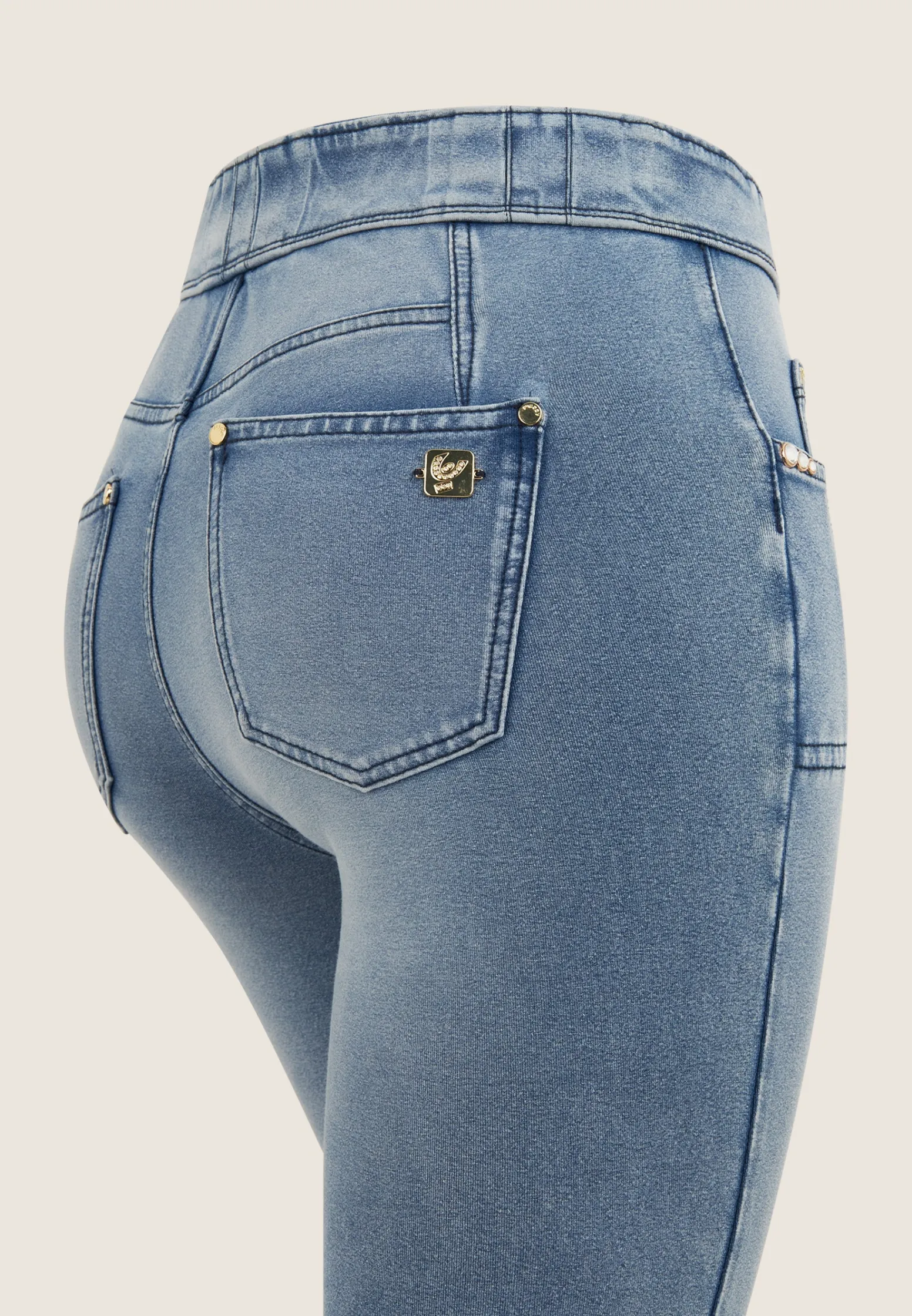 Freddy Pantaloni in jersey denim vita media con cucitura decorativa-Donna Jeans E Pantaloni|Tutti I Pantaloni