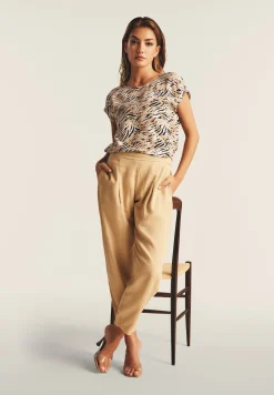 Freddy Pantaloni in Twill di Lyocell lunghezza cropped-Donna Pantaloni Sportivi