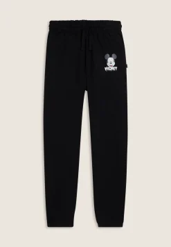 Freddy Pantaloni Jogger neri regular fit con stampa Mickey Mouse-Donna Pantaloni Sportivi