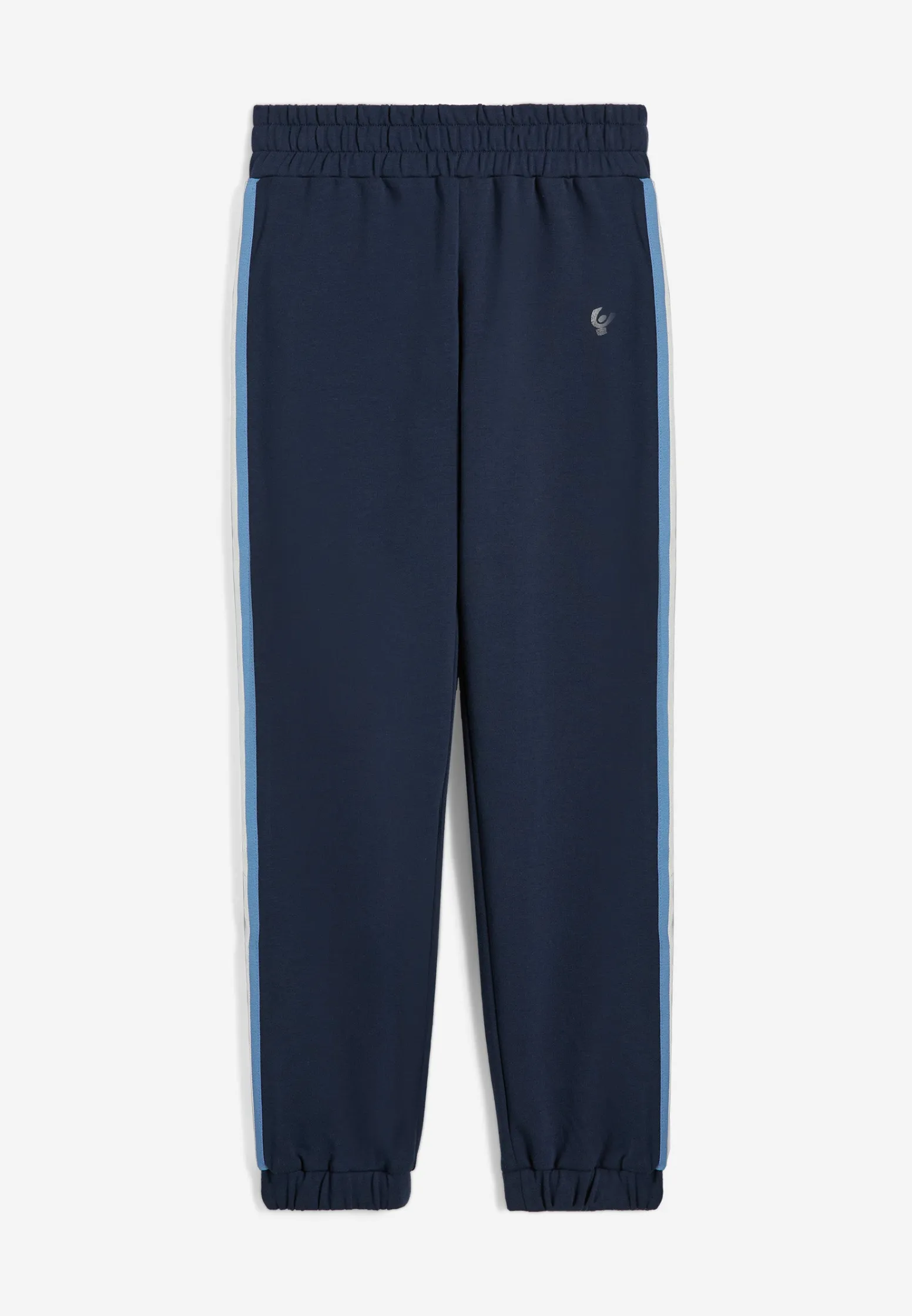 Freddy Pantaloni joggers da bambina in felpa con bande argento- Pantaloni Sportivi