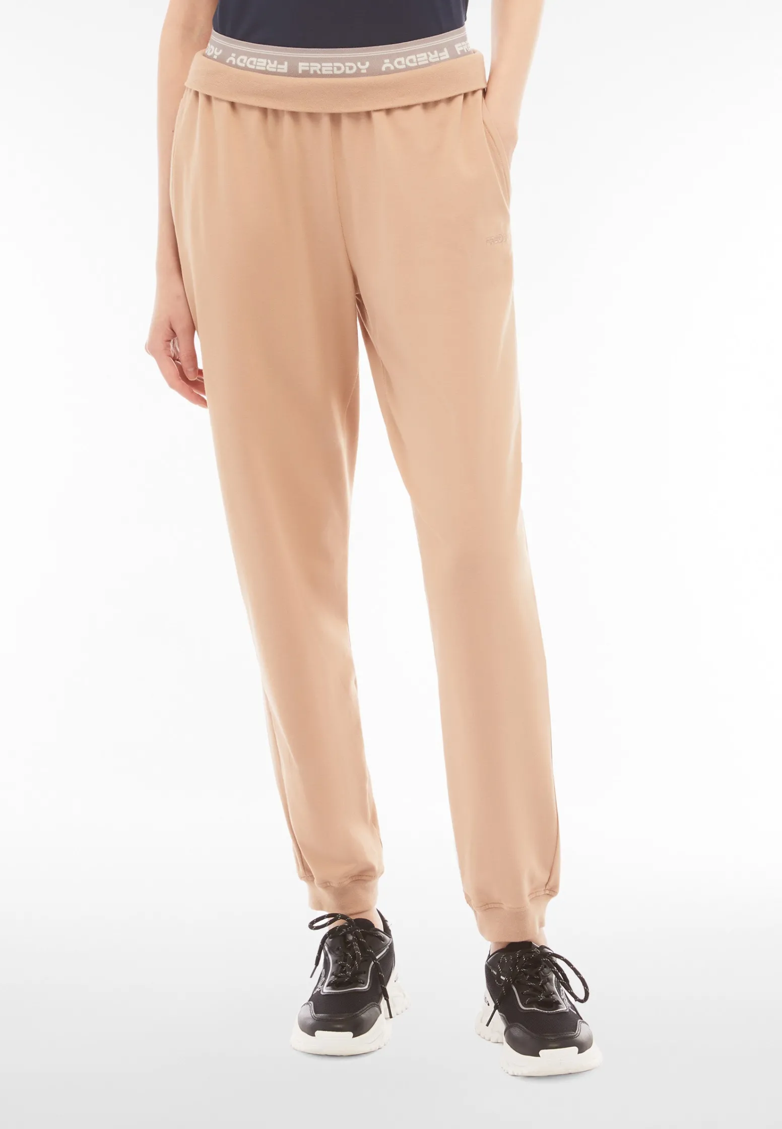 Freddy Pantaloni joggers in jersey con elastico logato scopribile-Donna Pantaloni Sportivi|Tutti I Pantaloni