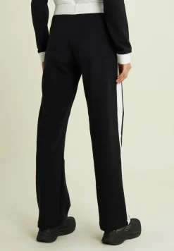 Freddy Pantaloni neri con bande laterali bianche-Donna Pantaloni Sportivi