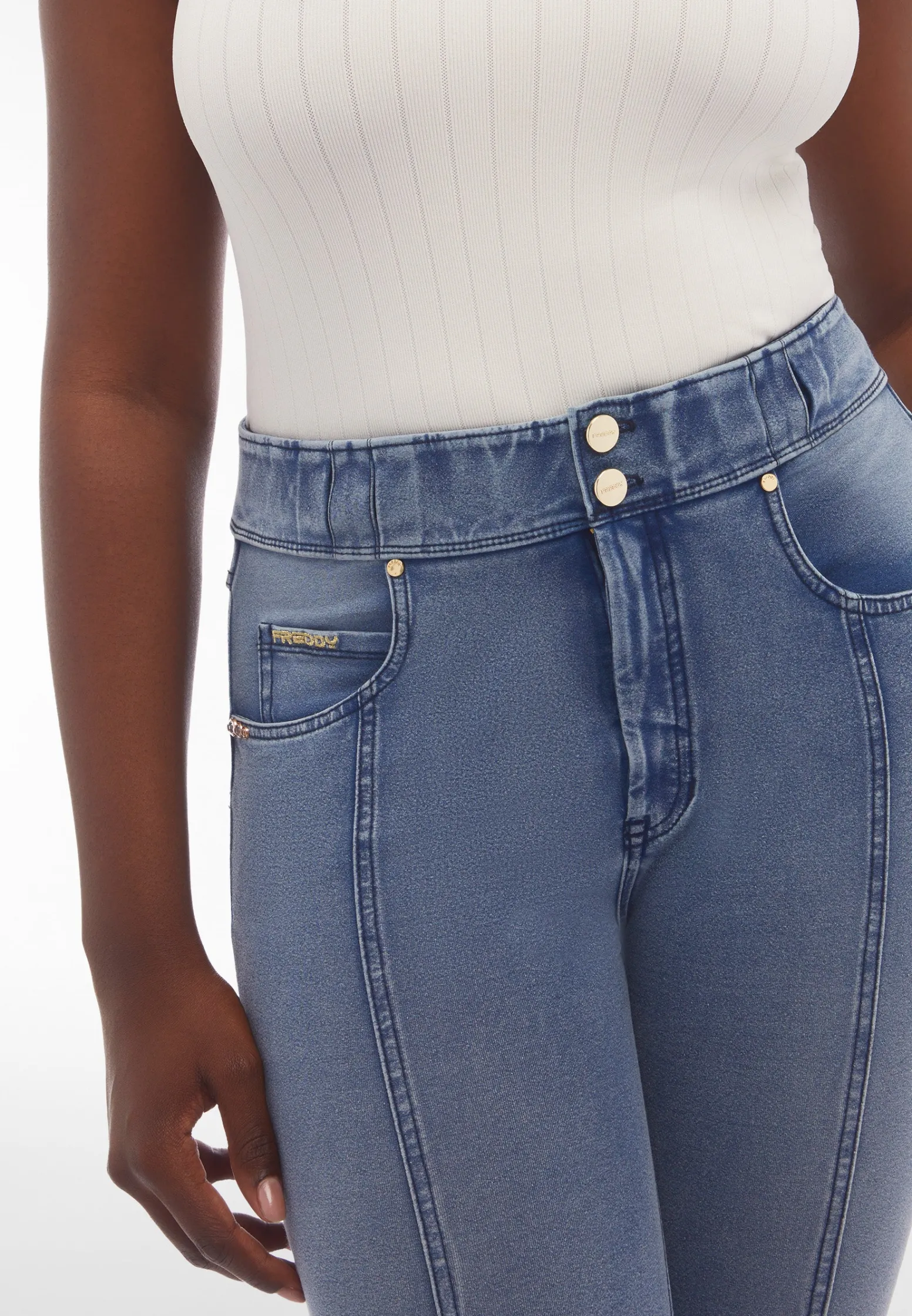 Freddy Pantaloni N.O.W.® jersey denim vita alta e spacchi sul fondo-Donna Jeans E Pantaloni|Tutti I Pantaloni
