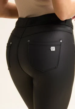 Freddy Pantaloni N.O.W.® superskinny vita media in similpelle eco-Donna Jeans E Pantaloni