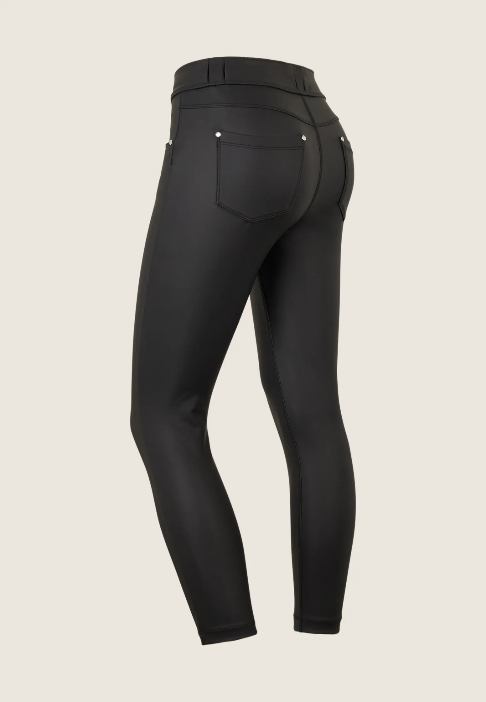 Freddy Pantaloni N.O.W.® superskinny vita media in similpelle eco-Donna Jeans E Pantaloni