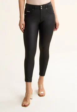Freddy Pantaloni N.O.W.® superskinny vita media in similpelle eco-Donna Jeans E Pantaloni