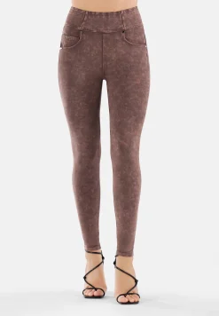 Freddy Pantaloni N.O.W.® vita risvoltabile in jersey marble wash-Donna Jeans E Pantaloni|Tutti I Pantaloni