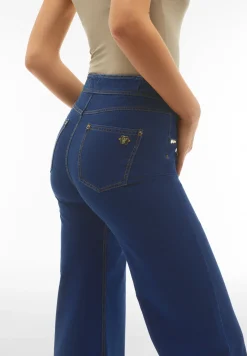 Freddy Pantaloni N.O.W.® wide leg cropped vita alta in jersey denim-Donna Jeans E Pantaloni|Tutti I Pantaloni