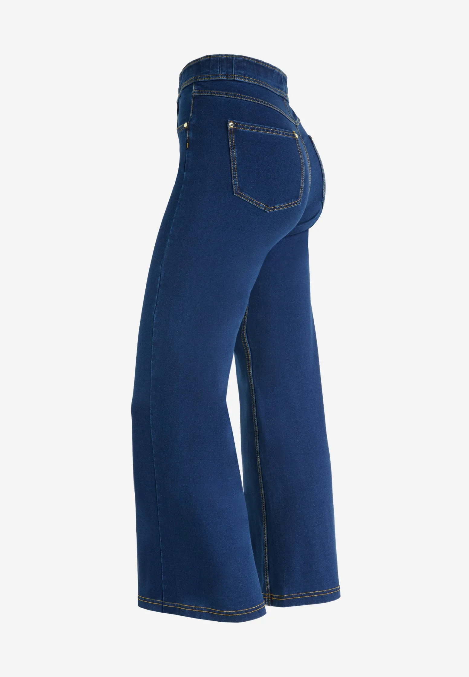 Freddy Pantaloni N.O.W.® wide leg cropped vita alta in jersey denim-Donna Jeans E Pantaloni|Tutti I Pantaloni