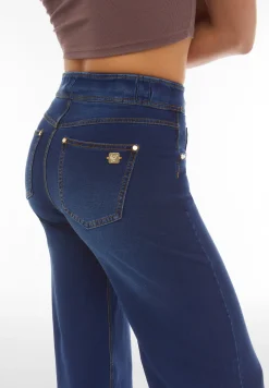 Freddy Pantaloni N.O.W.® wide leg vita alta in jersey effetto denim-Donna Tutti I Pantaloni|Jeans E Pantaloni