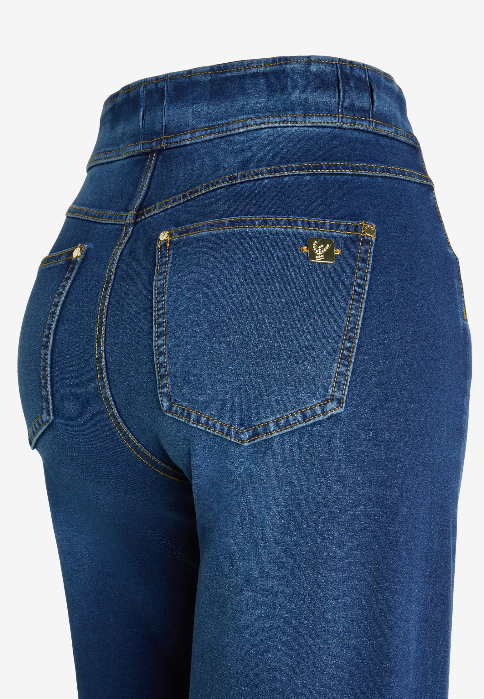 Freddy Pantaloni N.O.W.® wide leg vita alta in jersey effetto denim-Donna Tutti I Pantaloni|Jeans E Pantaloni