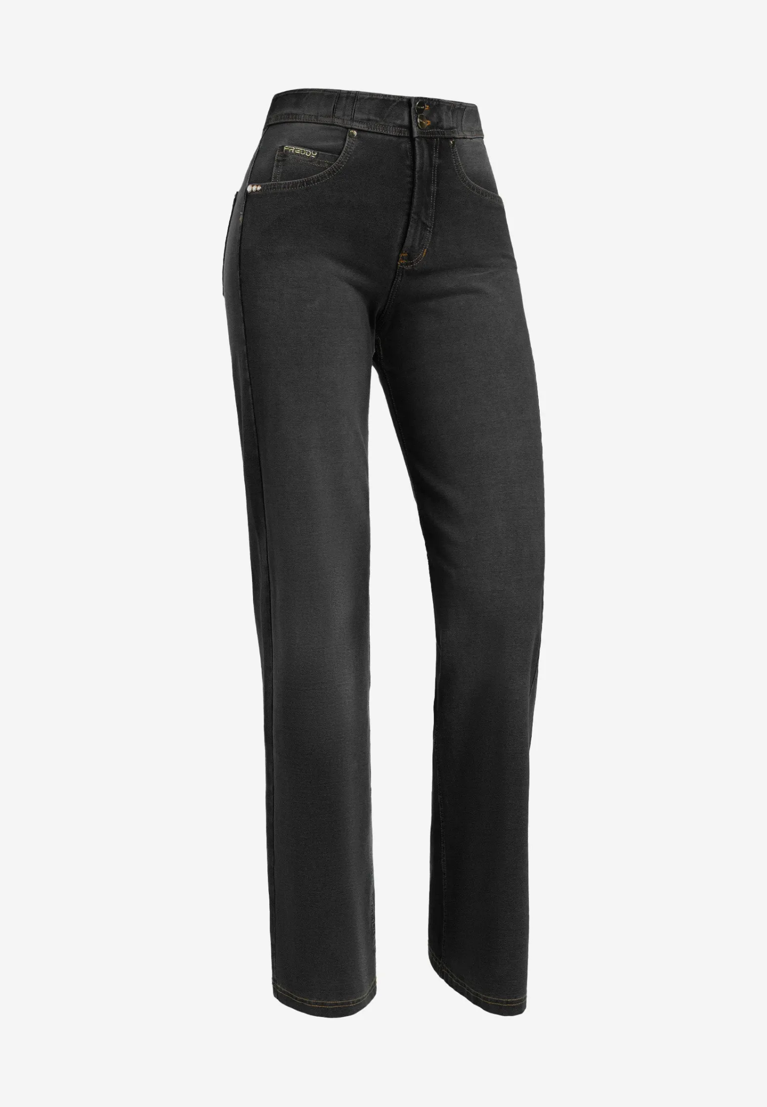 Freddy Pantaloni N.O.W.® wide leg vita alta in jersey effetto denim-Donna Tutti I Pantaloni|Jeans E Pantaloni