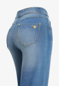 Freddy Pantaloni N.O.W.® wide leg vita alta in jersey effetto denim-Donna Tutti I Pantaloni|Jeans E Pantaloni