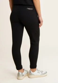 Freddy Pantaloni regular fit in jersey con polsini sul fondo-Donna Pilates|Ginnastica
