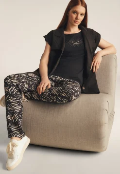Freddy Pantaloni regular fit in viscosa animalier con gamba dritta-Donna Pantaloni Sportivi|Tutti I Pantaloni