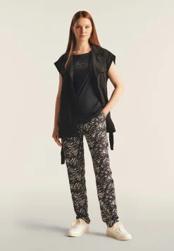 Freddy Pantaloni regular fit in viscosa animalier con gamba dritta-Donna Pantaloni Sportivi|Tutti I Pantaloni