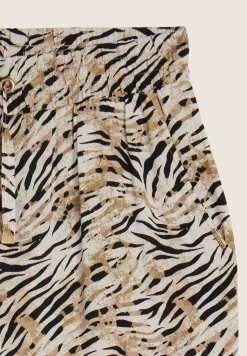 Freddy Pantaloni regular fit in viscosa animalier con gamba dritta-Donna Pantaloni Sportivi|Tutti I Pantaloni