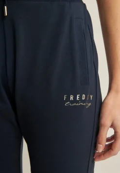 Freddy Pantaloni regular fit in jersey con fondo dritto aderente-Donna Pilates|Ginnastica