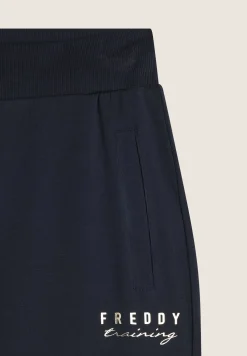 Freddy Pantaloni regular fit in jersey con fondo dritto aderente-Donna Pilates|Ginnastica