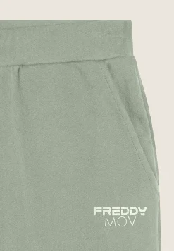 Freddy Pantaloni Regular Fit in French Terry con Polsini in Costina-Donna Pantaloni Sportivi