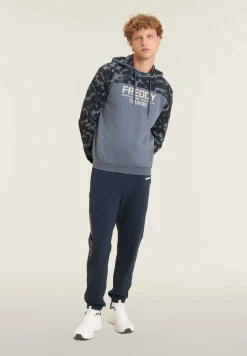 Freddy Pantaloni regular in felpa con stampa lucida e cuciture-Uomo Pantaloni Sportivi
