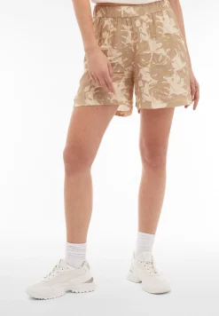 Freddy Pantaloni short donna in satin di viscosa fantasia tropical-Donna Padel|Shorts