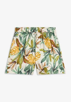 Freddy Pantaloni short donna in satin di viscosa fantasia tropical-Donna Padel|Shorts