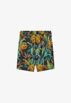 Freddy Pantaloni short donna in satin di viscosa fantasia tropical-Donna Padel|Shorts