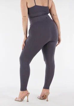 Freddy Pantaloni slim fit a vita alta in tricot a costine-Donna Pantaloni Sportivi|Tutti I Pantaloni