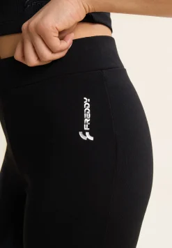 Freddy Pantaloni slim fit neri in french terry con fondo a zampa-Donna Pantaloni Sportivi